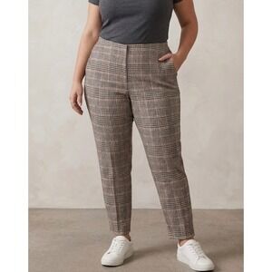 J. Jill Wearever‎ Houndstooth Pull On Pants Womens 4X Black Orange Plaid Knit
